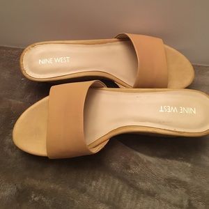 Nine West tan platform sandals